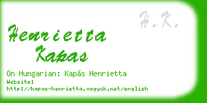 henrietta kapas business card