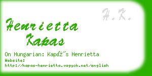 henrietta kapas business card